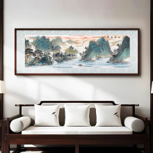 盈浩新中式客厅山水装饰画壁画鸿运当头风景国画办公室茶室挂画