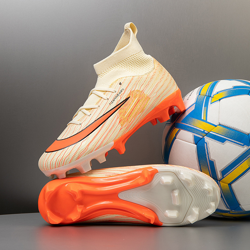 Zapatillas de Fútbol de Cuello Alto para Niños TF y AG TPU y Caucho Transpirable para Césped
