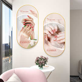 网红美甲店墙面装饰画感美甲图片挂画半眉眼唇背景墙壁画