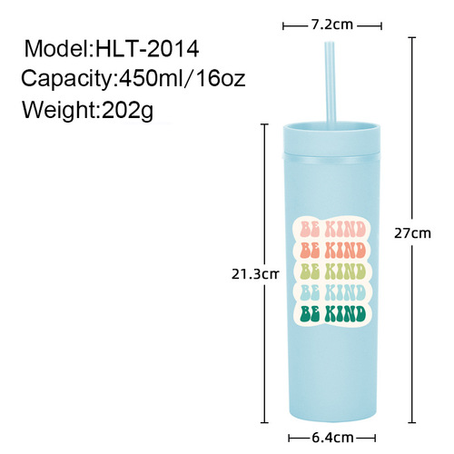 2024 cross-border new plastic straight cup with creative fashionable pattern and logo printable straw cup simple water cup