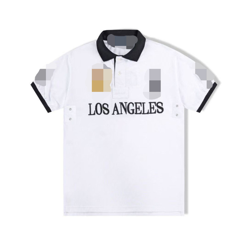 Rl Cross-Border Export Summer Popular Cross-Border Polo Shirt Lapel Embroidered Malaysian City Style Casual Large Size Top