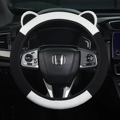 Cover Without Inner Ring, Breathable and – Steering wheel cover - black-and-white-38cm