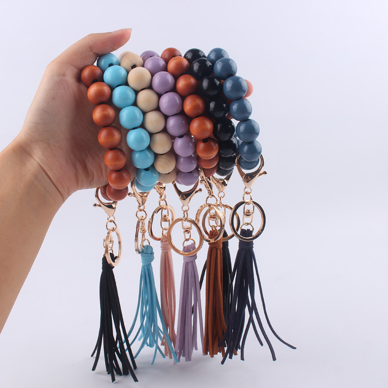 Style Vintage Couleur Unie Bois Unisexe Porte-clés display picture 2