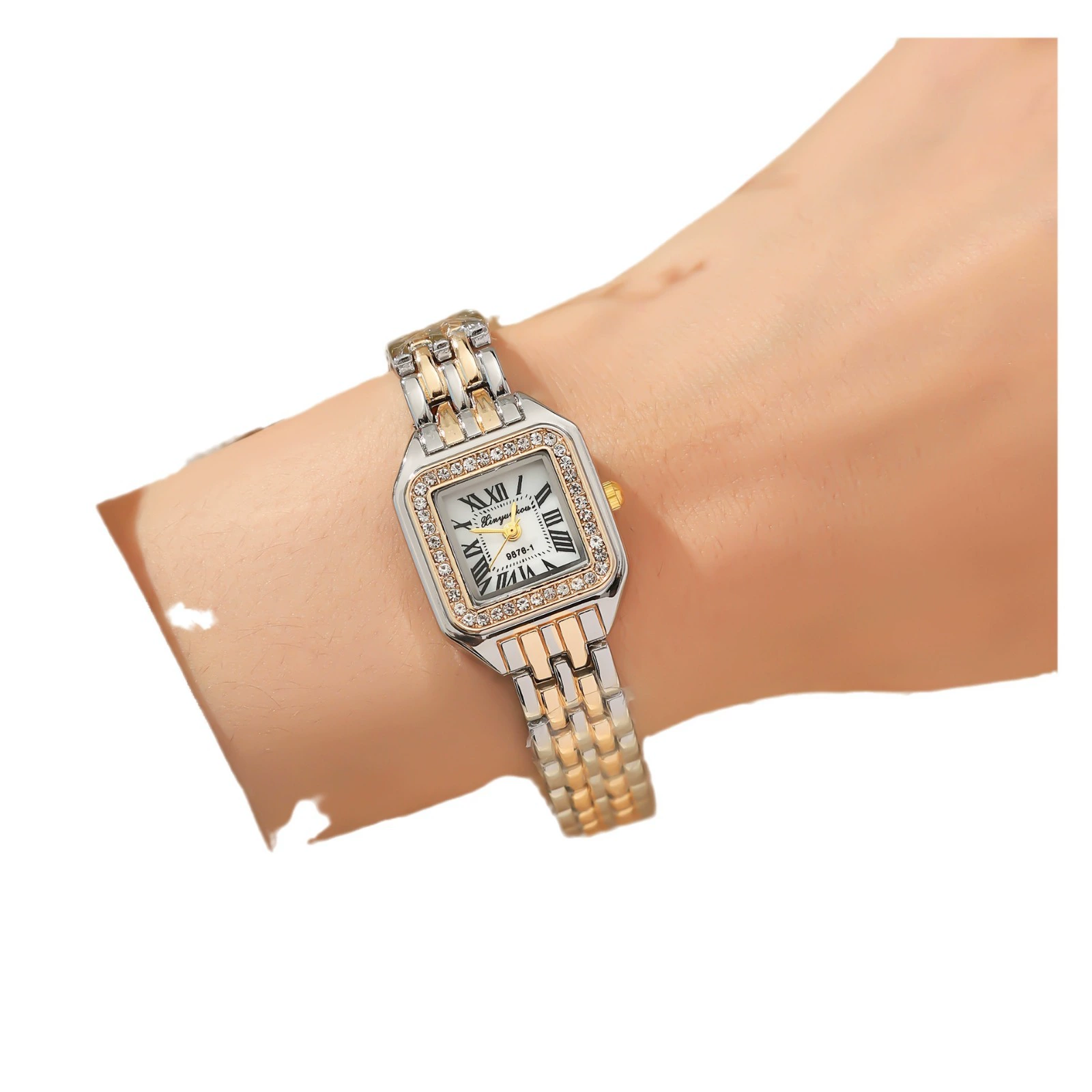 Steel belt, quartz dial, watch