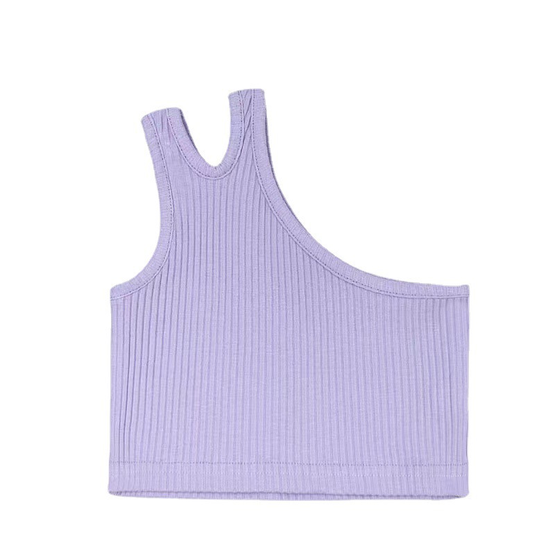 Chaleco DE LOS NIÑOS transfronterizos camisola de verano moda europea y americana casual de color sólido de algodón cuello redondo de la muchacha