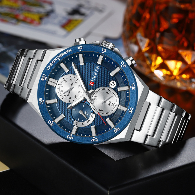 Curren/�����8481��ʿ�ֱ����������ݻ���ˮ��ʱ�������ʯӢ��