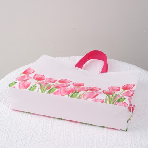 Tulip non-woven fabric coated environmentally friendly clothing store handbag shopping gift packaging bag clothes good-looking bag