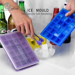 Covered FDA Food Grade 24 Hole Silicone Ice Tray Square Ice Mold Baby Food Fruit Puree Cheese Jelly Mold 