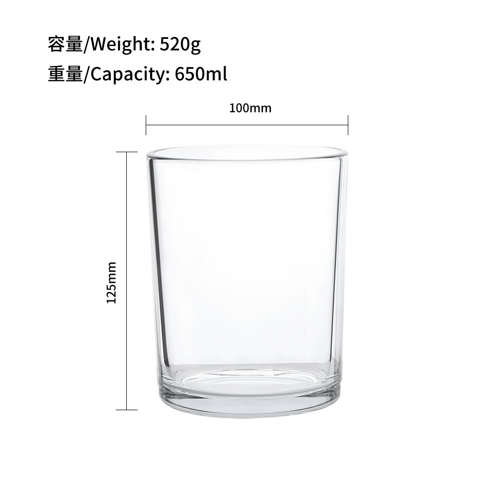 Hot sale Amazon de alta calidad vidrio transparente vela taza taza de frasco de frasco de frasco de frasco 80 90