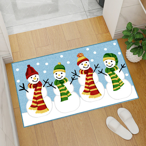 Christmas welcome mat cartoon bedroom door entrance mat bathroom floor mat hallway foot mat absorbent