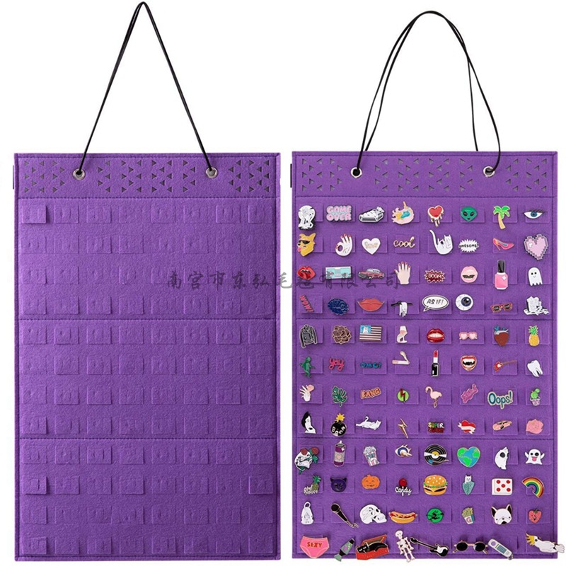 毛毡首饰珠宝收纳袋悬挂胸针收纳挂袋小饰品项链耳环展示架手工