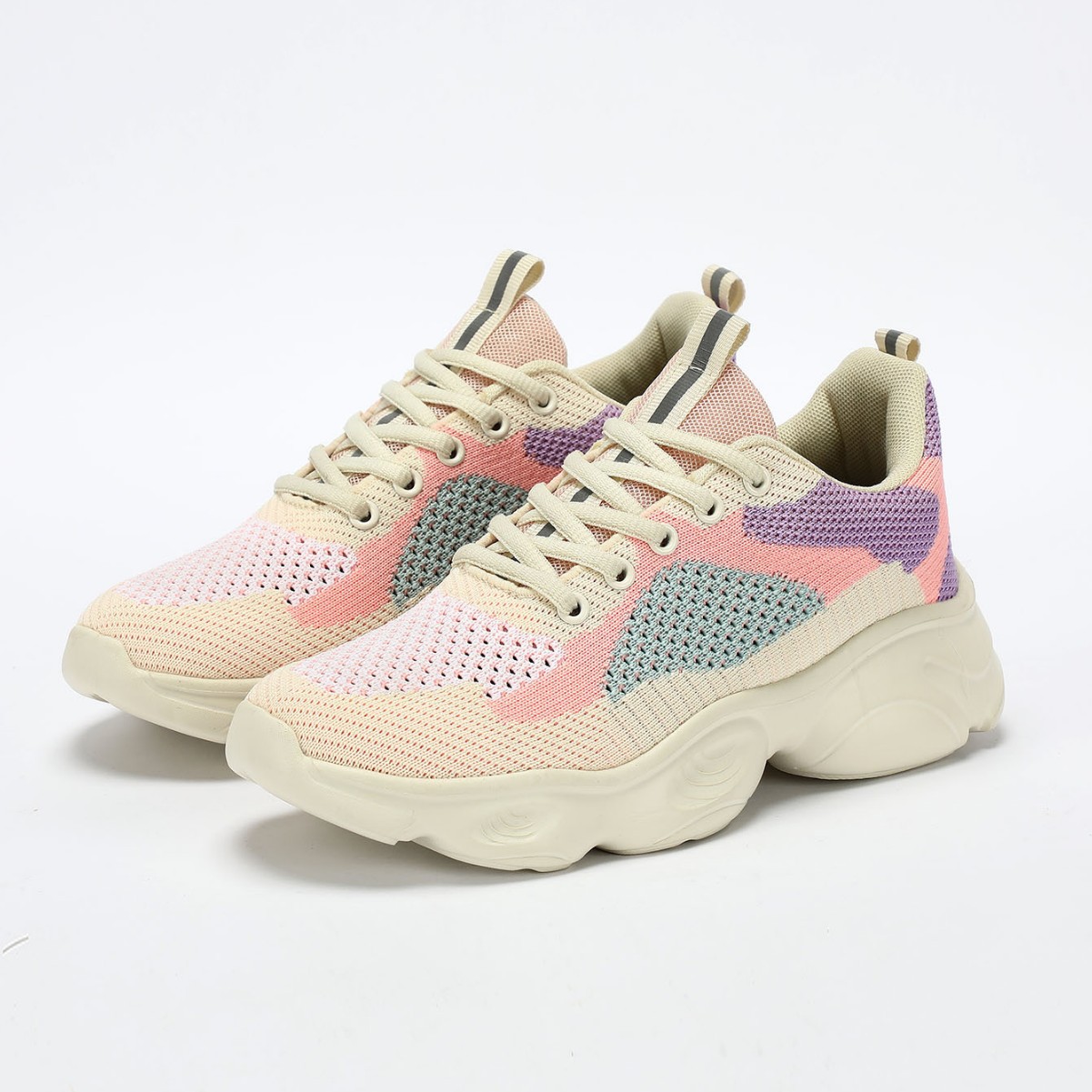 Moda vuelo tejido pareja otoño zapatilla transpirable zapatos de malla suave zapatos corrientes versátiles zapatos Casuales