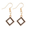 Metal earrings, triangle hip-hop style, glossy accessory for beloved, European style