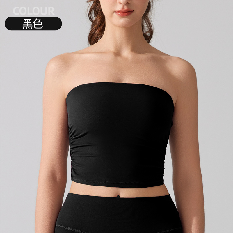 裸感のあるウエストは胸の袖なしのベストのしわを巻いて胸を拭いて身を修める上着の脱落防止のブラジャーのランニング運動のフィットネスの下着