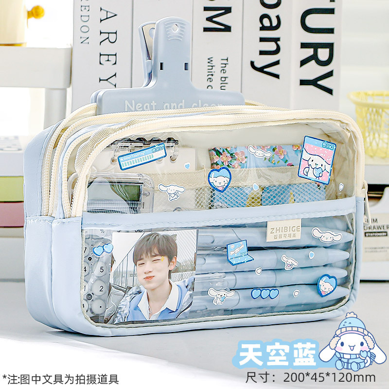 Sanrio caja de lápices de gran capacidad caja de papelería para niñas coolomi estudiante de escuela primaria bolsa de papelería para niños 2024 Nuevo