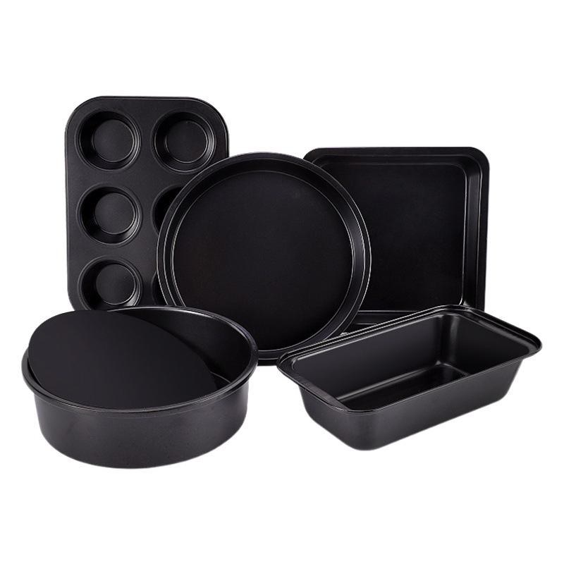 Utensilios para Hornear, Molde para Pastel de Horno Casero, Molde para Pizza Plano de 6 Tazas, Molde para Tostadas de Acero al Carbono, Juego de Moldes Cuadrados para Hornear