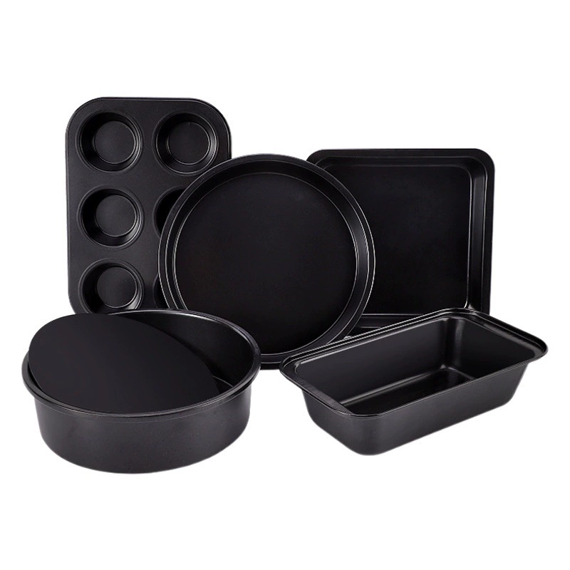 Набор форм для выпечки: квадратная форма для выпечки на 6 порций, плоская форма для пиццы, противень для тостов из углеродистой стали.