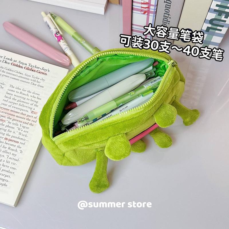 新しい興味深い面白いビッグマウスカエルぬいぐるみ鉛筆バッグイン安い学生大容量文具バッグデスクトップストレージ|undefined