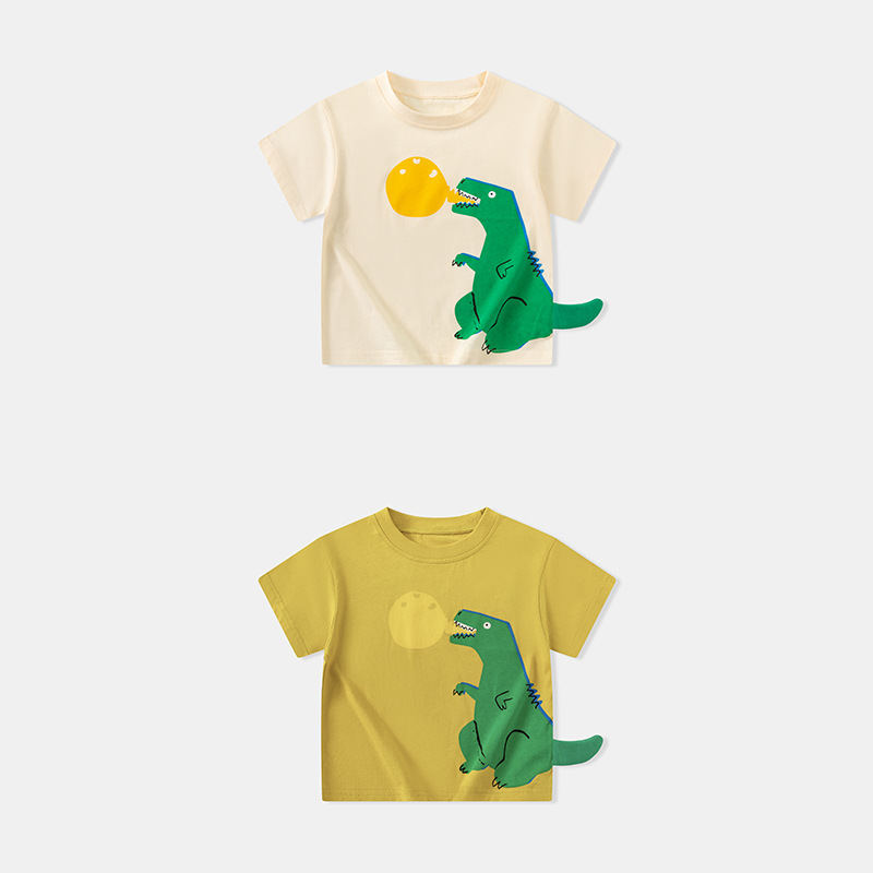 Be top ropa infantil transfronteriza verano nuevo estilo niños dinosaurio estampado camiseta de manga corta ropa de bebé para hombres