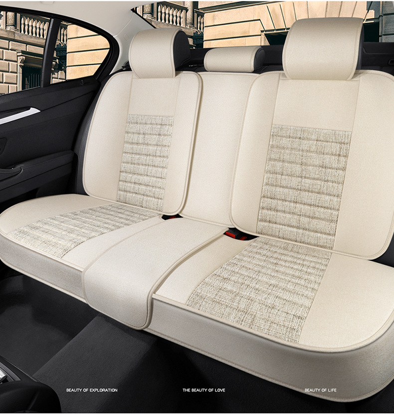 25 Years of Cross-Border New Four-Season Universal Comfortable Linen Breathable and Wear-Resistant Five-Seater Universal Car Interior Cushion Cover