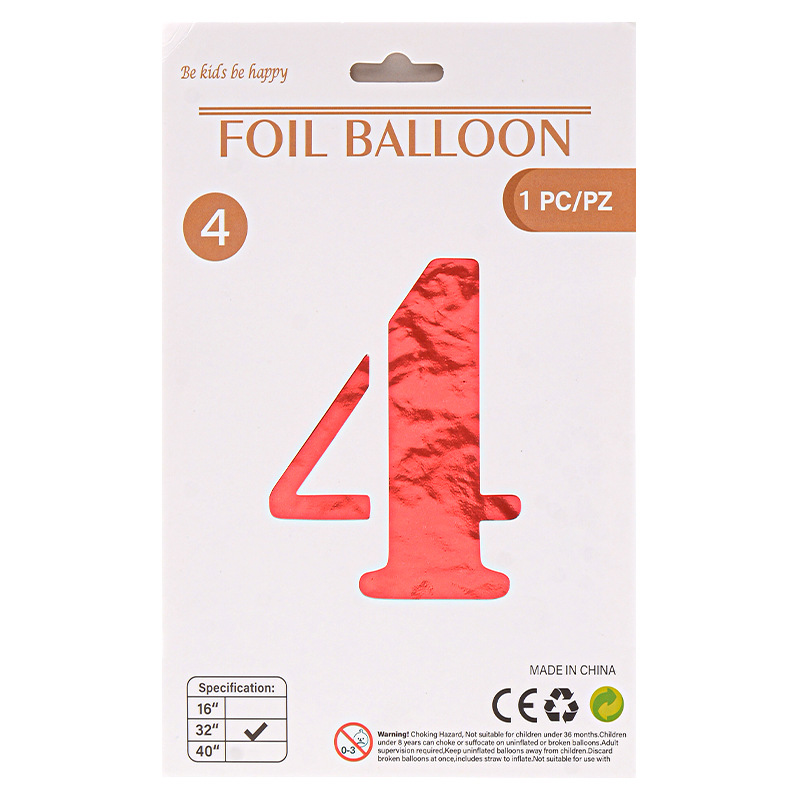 32 pulgadas Tarjeta de papel digital OPP globo de embalaje independiente fiesta de cumpleaños ambiente decorativo globo