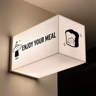 哇噢亚克力发光灯箱网红面包店餐饮招牌店铺壁挂LED 广告灯箱定制