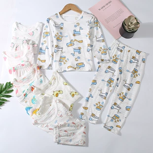 Домашний комплект для девочек из хлопка Синьцзян с защитой от комаров тонкий с длинным рукавом