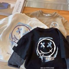 Cotton Children's Two-Piece T-Shirt Long Sleeve 2024 Spring New Baby Base Shirt Boys' Children's Top Trend Brand