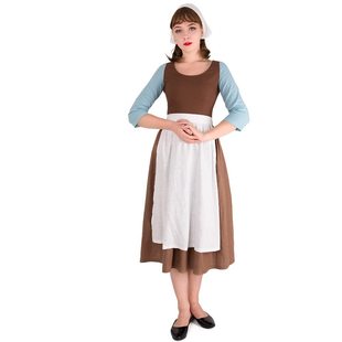 Halloween Theme Party cosplay Cinderella Performance Costume Cosplay Maid Costume Brown Dress
