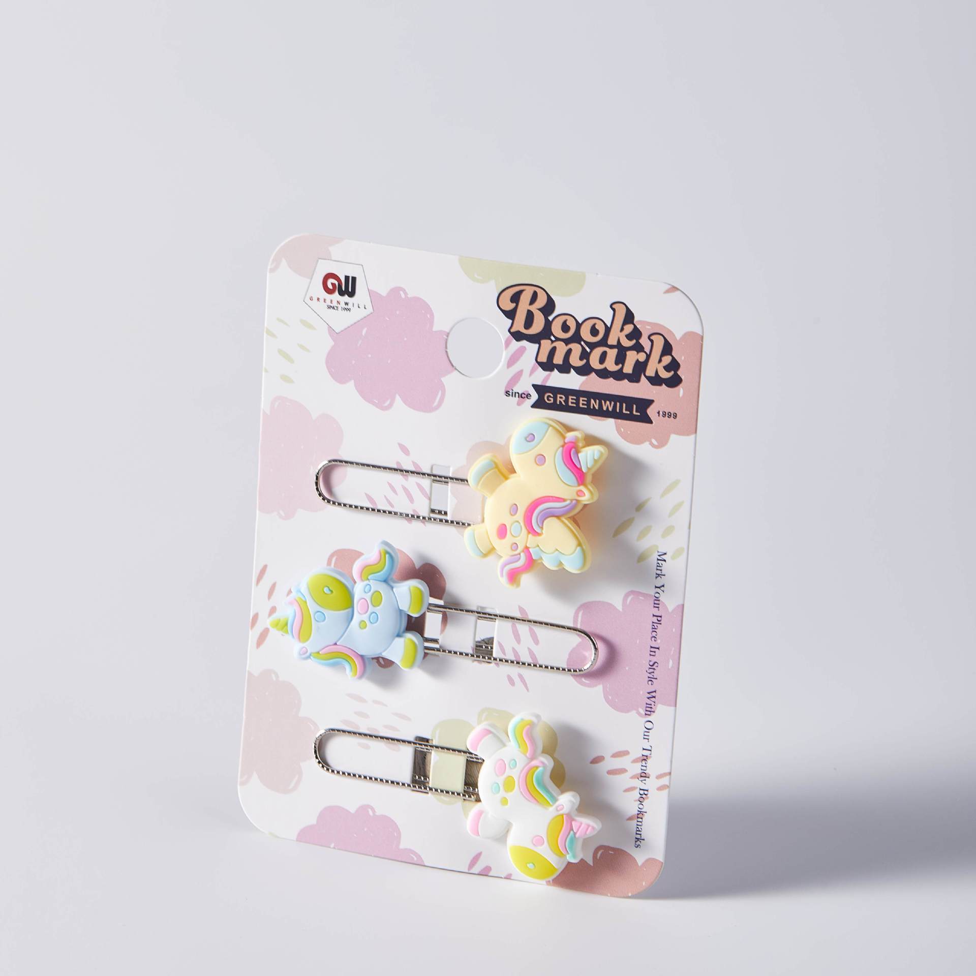 Unicornio de dibujos animados PVC pegamento blando clips de papel de prueba de estudiantes clips de marcadores clips para suministros de oficina clips de metal