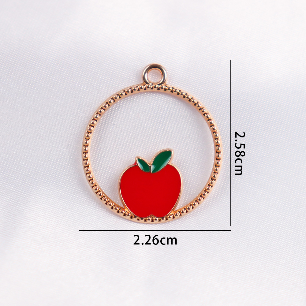 Colgante de frutas de aleación con gota de aceite, DIY pulseras y pendientes