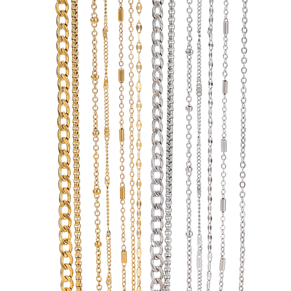 10g Weight Chain Jewelry Making Type DIY Jewelry Accessories Classification 2 M Quantity 304 Stainless Steel Material Solid Color Pattern All Seasons Season Plating Design Basic, Simple Style Style 2 M 304 Stainless Steel DIY Jewelry Accessories Chain Basic Simple Style Solid Color 22