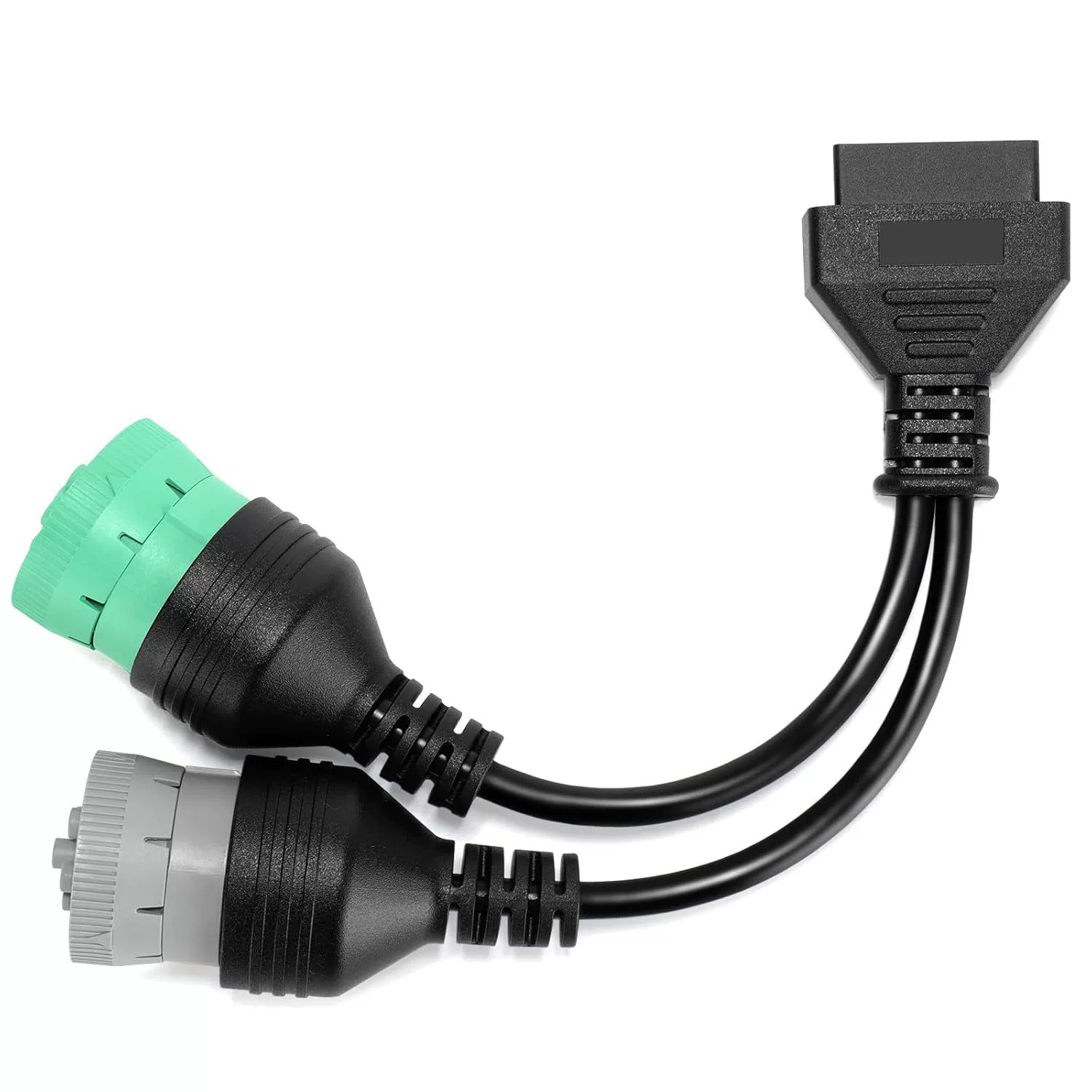 Аксессуары для автомобильных жгутов проводов: OBD II-16P (штекер) на Cummins 9P (женский, зеленый)/6P (женский, серый).