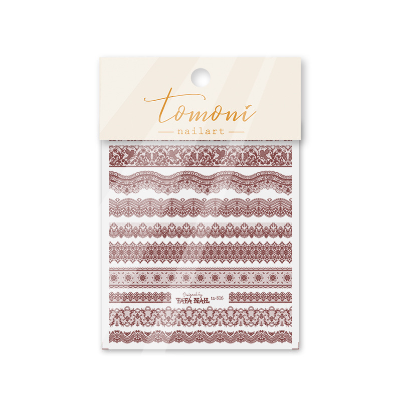 2021 temporada de bodas japonés ins pegatinas de encaje de uñas en blanco y negro nupcial de uñas boda ultrafina con adhesivos de lujo adhesivos