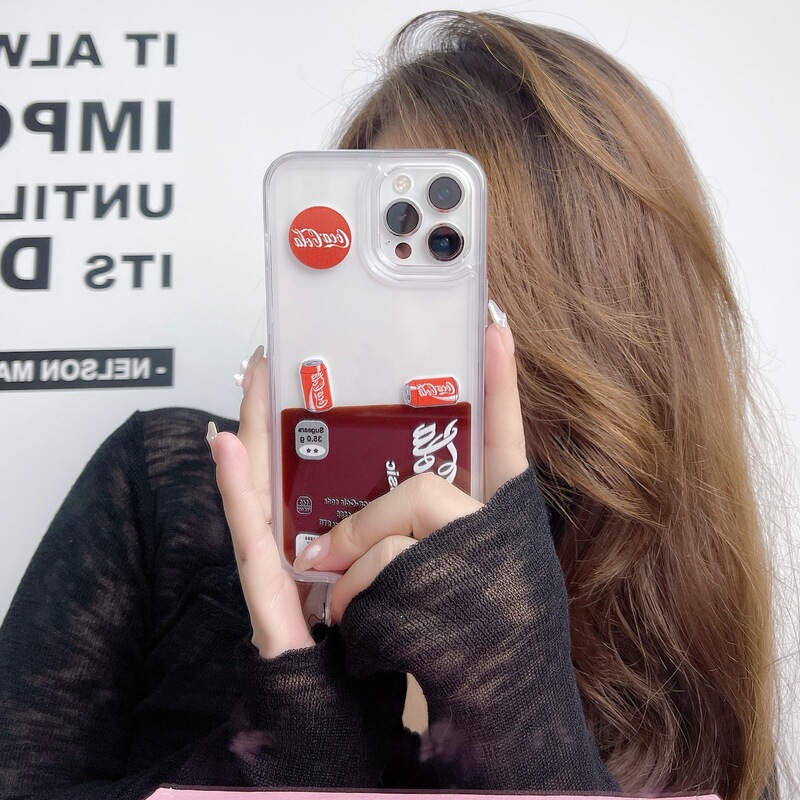 Suitable for iPhone 17 Pro Max Trendy Liquid Sand Phone Case, Apple 16 Cola Floating Large Hole Protective Cover