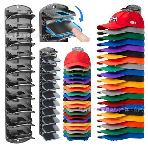 Cross-Border New Product: Spring-Loaded Hat Storage Rack, Wall-Mounted Closet Hanging, Strong Adhesive