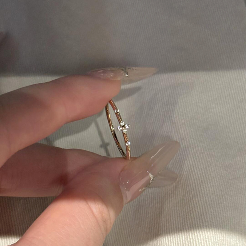 小红书爆款四叶草素圈小钻戒女ins冷淡风高级感轻奢简约百搭戒指|undefined