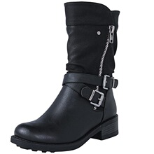 A 53871 Short Tube Martin Boots Belt Low Heel Ƥ������ѥ