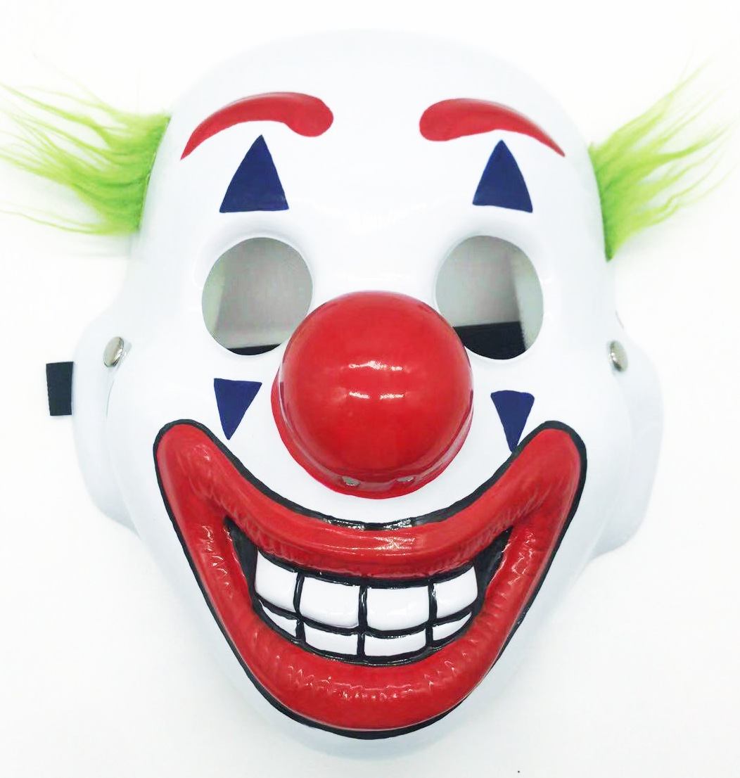 圣节红帽小丑面具恐怖鬼乳胶面具红帽子小丑头套万圣节吓人鬼面具-阿里巴巴