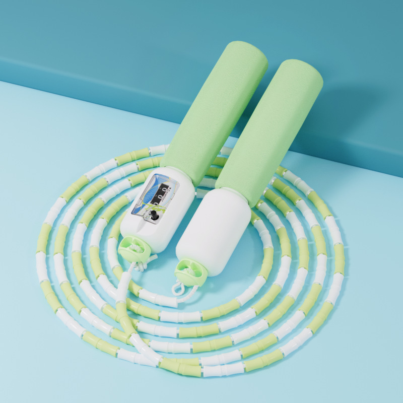 6105 Entrenamiento de prueba física Saltar cuerda Entrenamiento de examen de ingreso a la escuela secundaria Saltar cuerda Los estudiantes saltan la cuerda La longitud se puede ajustar para contar la cuerda de salto de bambú