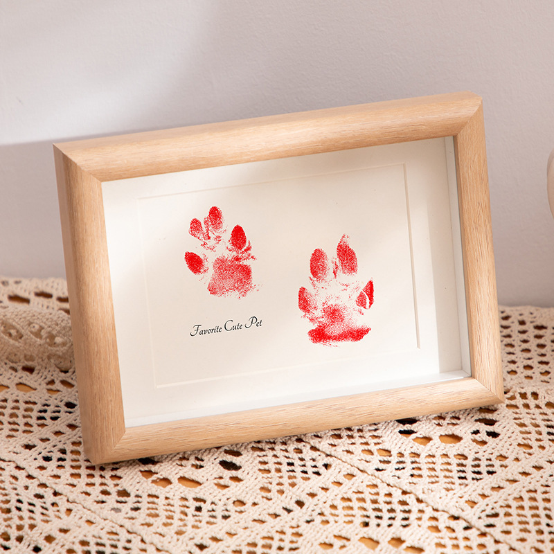 Handprint Painting Commemorative Photo Frame Table Couple Gift Palm Handprint Pet Paw Print Dog Footprint Cat Print Picture Frame