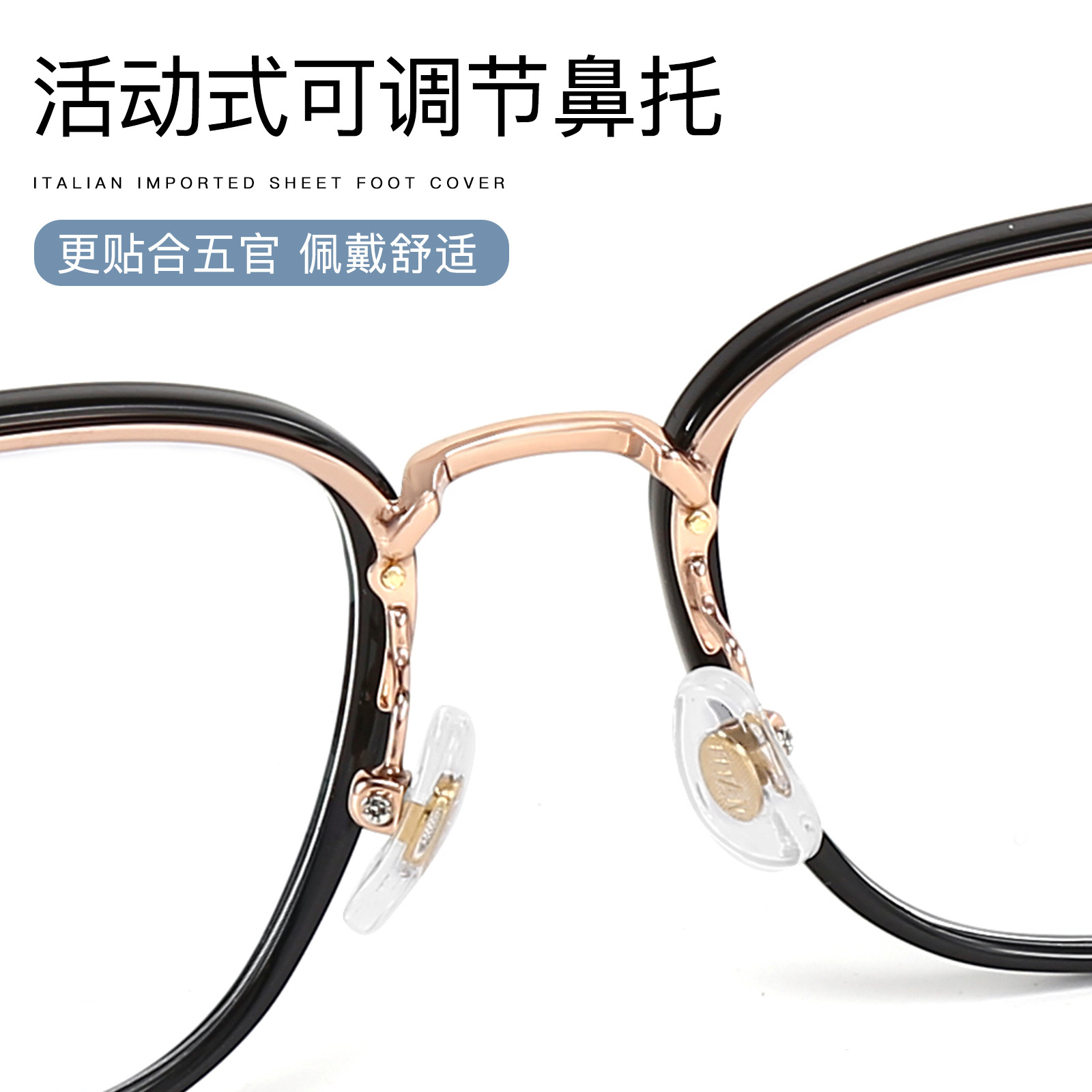 Montura de titanio de miopía transparente, montura de gafas, gris claro, blanco bajo, pierna de titanio flexible IP, gafas