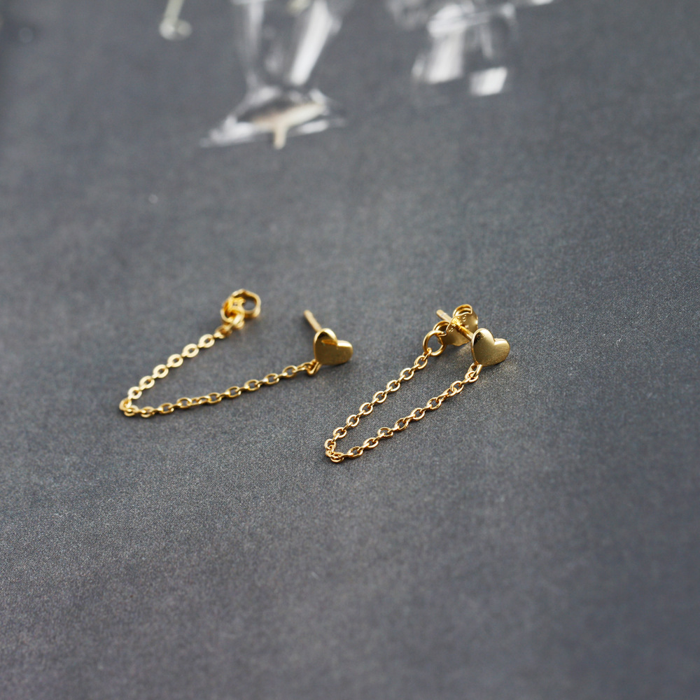 Fashion Heart Shape Sterling Silver Plating Drop Earrings 1 Pair