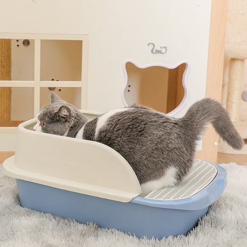 Cat supplies deodorizing litter box with anti-splashing full and half enclosed household large cat toilet cat litter box cat poop bin
