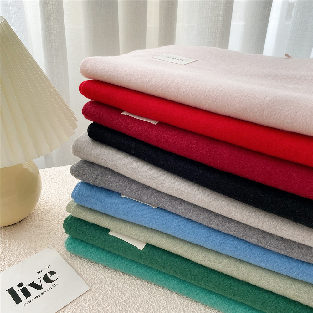 Pure Color Scarf Winter Student Korean Fashion Thick Warm Dual-use Shawl Cute Imitation Cashmere Scarf display picture 18