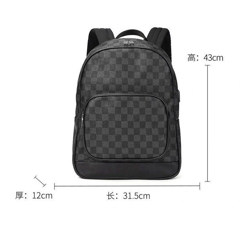 New European and American retro-style large-capacity men's backpack, 2026 new fashion checkerboard design, unisex New European and American retro-style large-capacity men's backpack, 2026 new fashion checkerboard design, unisex