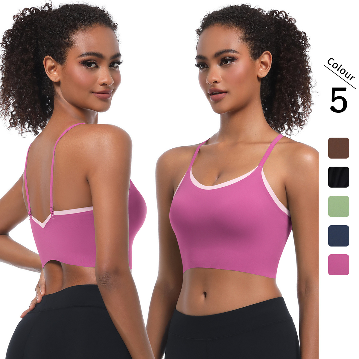 Limpieza transfronteriza color sólido doble chaqueta de espalda hermosa una taza de ropa interior deportiva sin marcas correr fitness yoga sujetador mujer