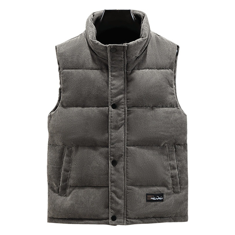 Chaleco de pana de lujo ligero para hombres Chaleco de algodón Otoño e Invierno textura Chaleco de marca de moda abrigo de pareja de algodón engrosado para hombres