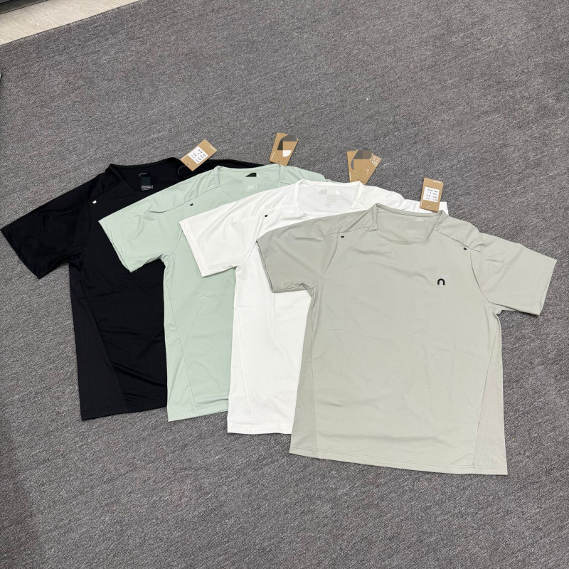 In-Stock Quick-Dry Seamless Short-Sleeve T-Shirt, Crew Neck, Men's Loose Breathable Perforated Fitness Running Elastic Casual Top, Trendy