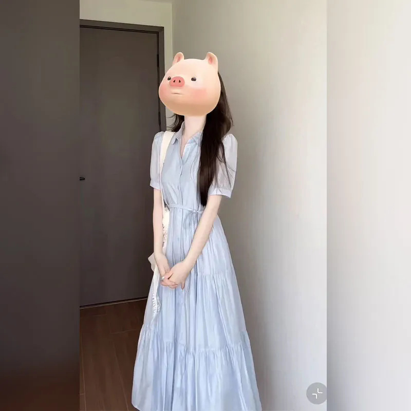 2025年夏服、少し太ったmmのフレンチスタイルの女性用ドレス、ウエスト痩身、ミドル丈のファッショナブルな年齢軽減スカート|undefined